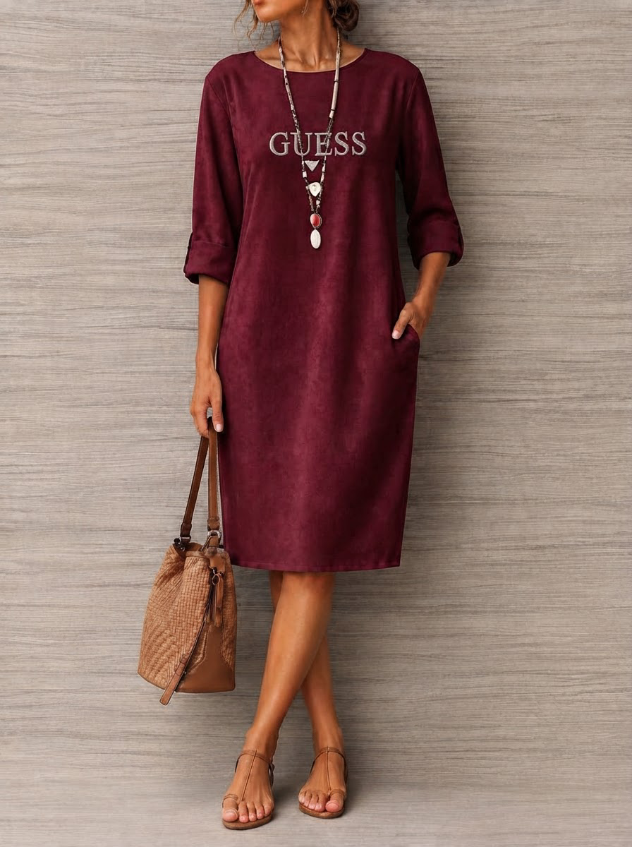 Vestito midi GUESS minimal 100% Cotone
