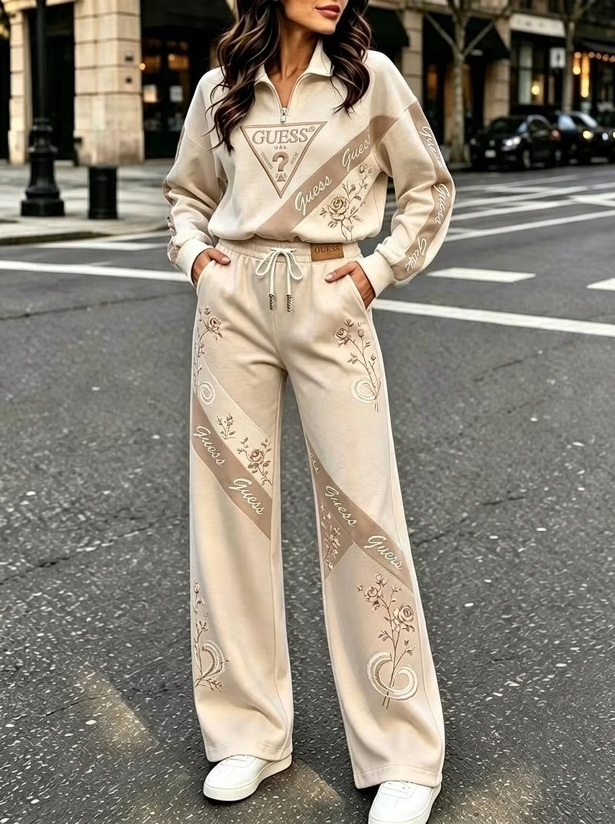Coordinato Guess in puro cotone - Felpa + Pantalone IN OMAGGIO