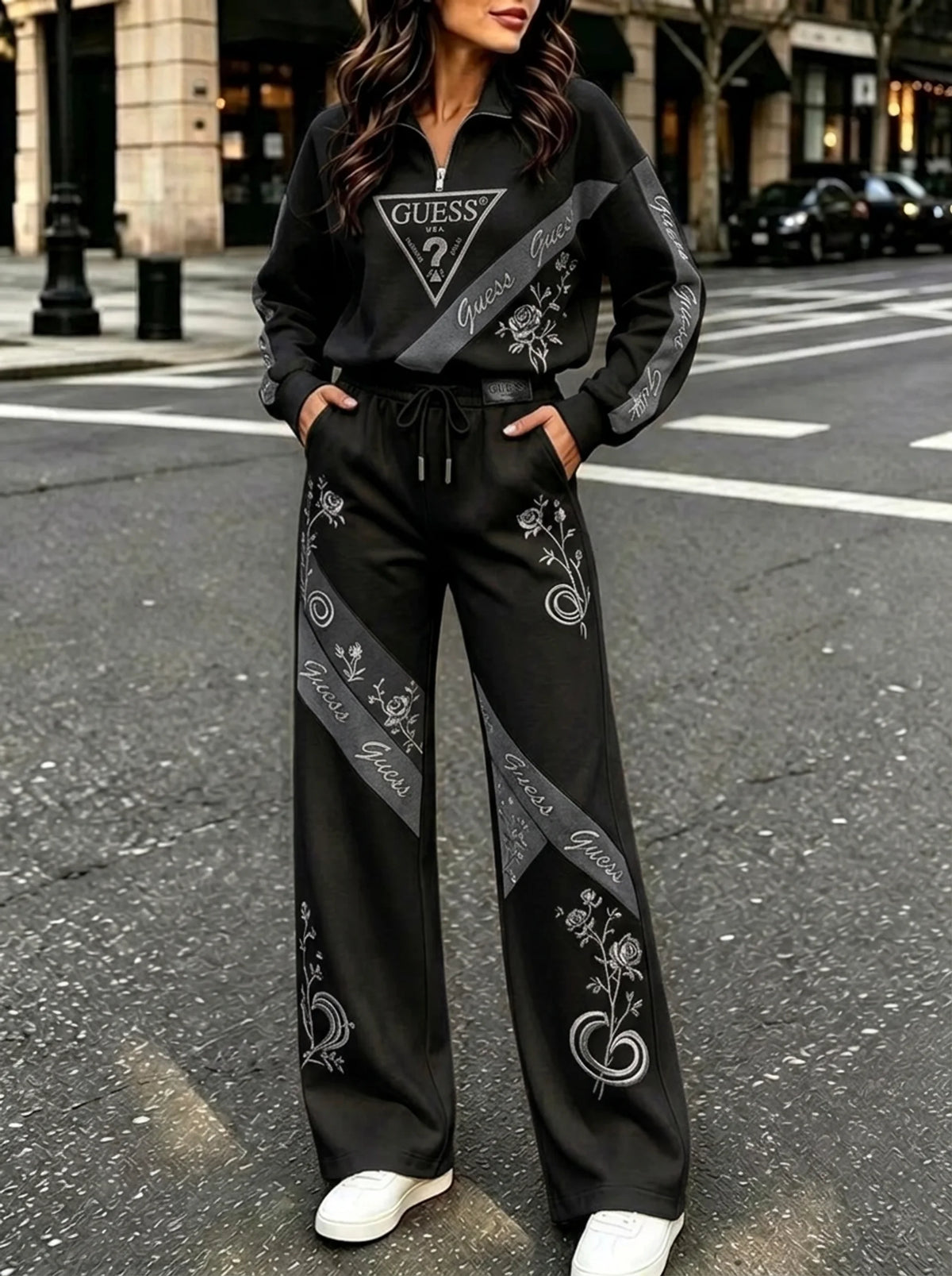 Coordinato Guess in puro cotone - Felpa + Pantalone IN OMAGGIO