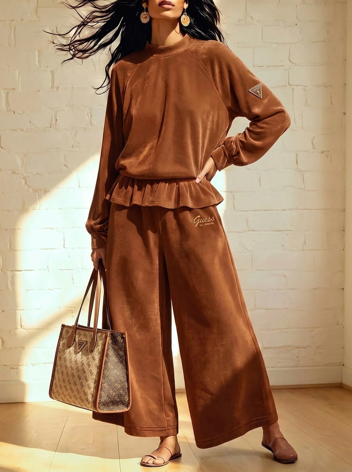 Coordinato Guess in cotone Vellutato - Maglia + Pantalone IN OMAGGIO