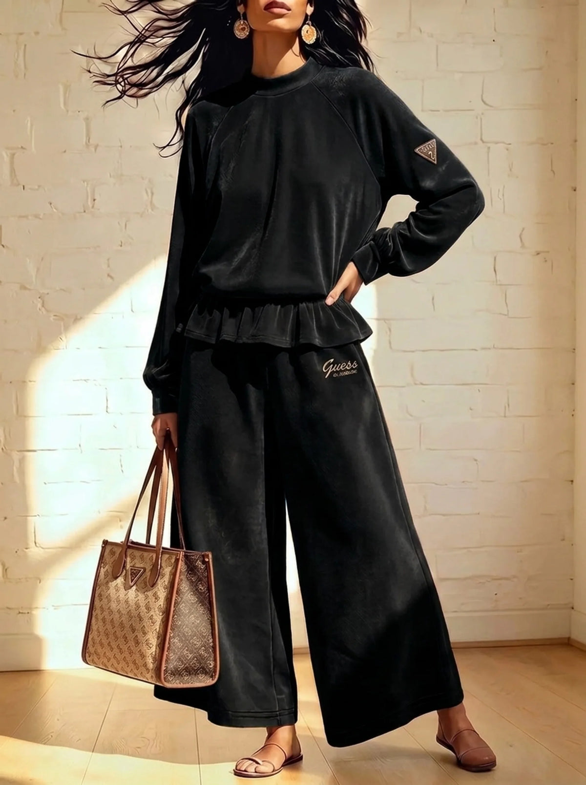 Coordinato Guess in cotone Vellutato - Maglia + Pantalone IN OMAGGIO