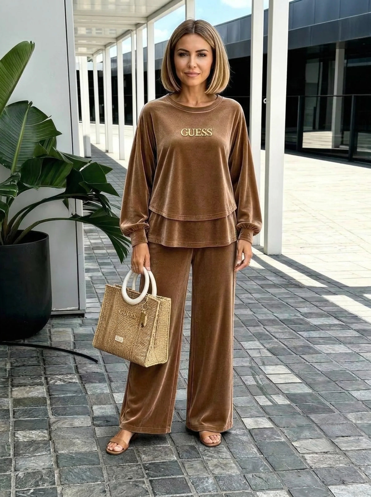 Coordinato Guess in cotone Vellutato - Maglia + Pantalone IN OMAGGIO