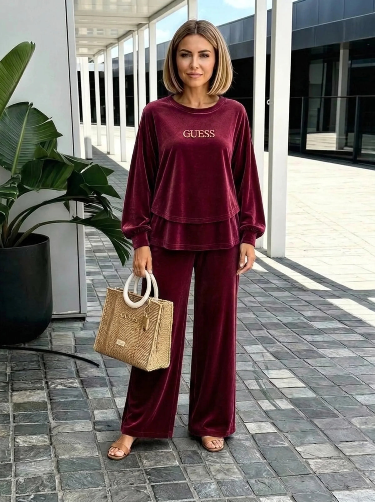 Coordinato Guess in cotone Vellutato - Maglia + Pantalone IN OMAGGIO