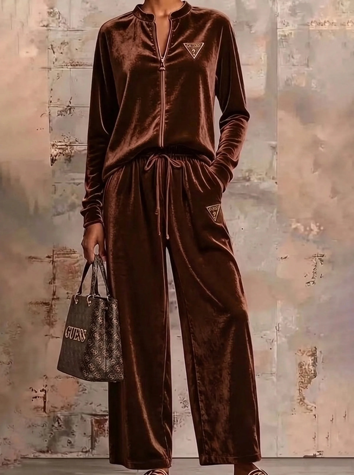 Coordinato Guess in cotone vellutato - Felpa + Pantalone IN OMAGGIO