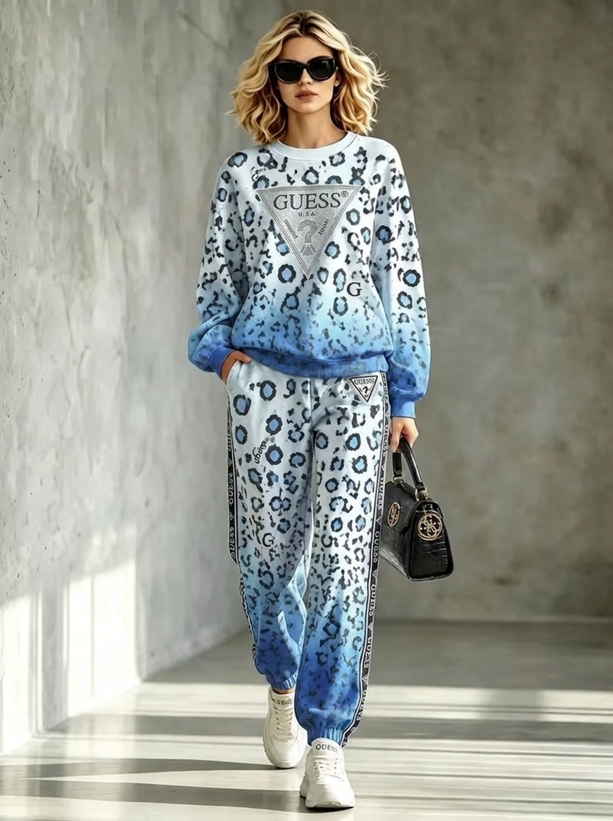 Coordinato Guess in puro cotone - Felpa + Pantalone IN OMAGGIO