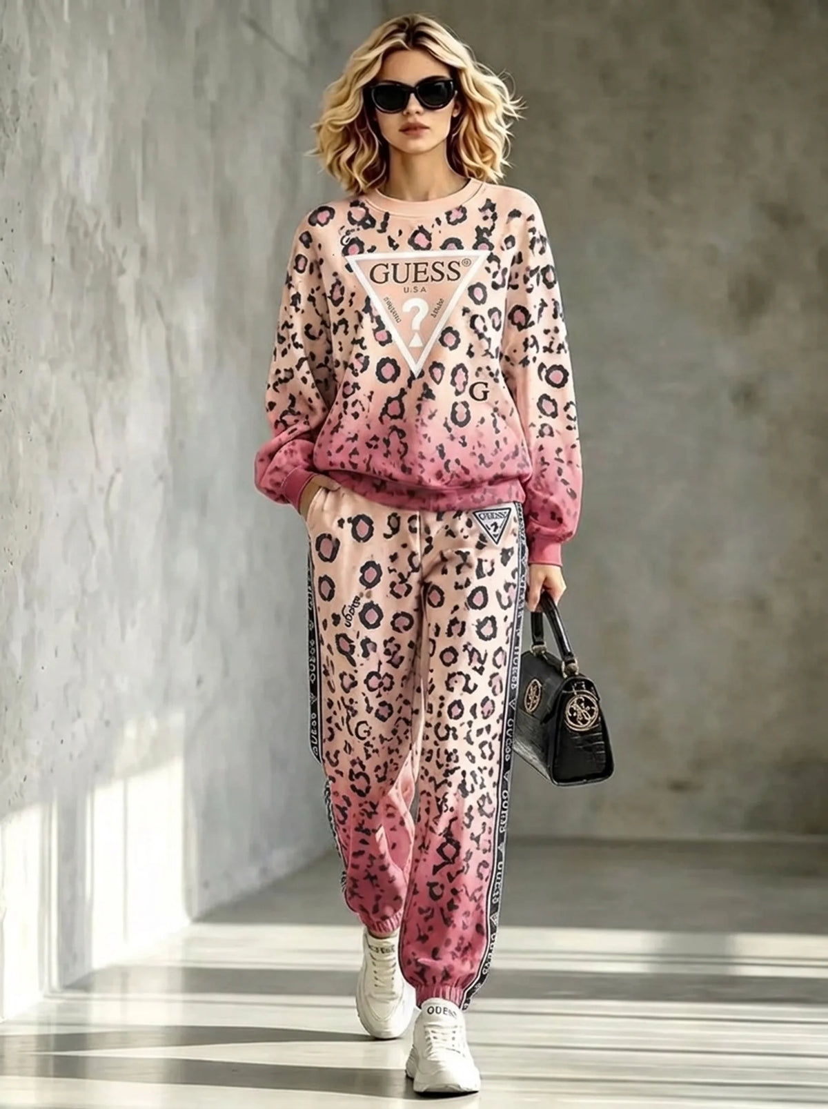 Coordinato Guess in puro cotone - Felpa + Pantalone IN OMAGGIO