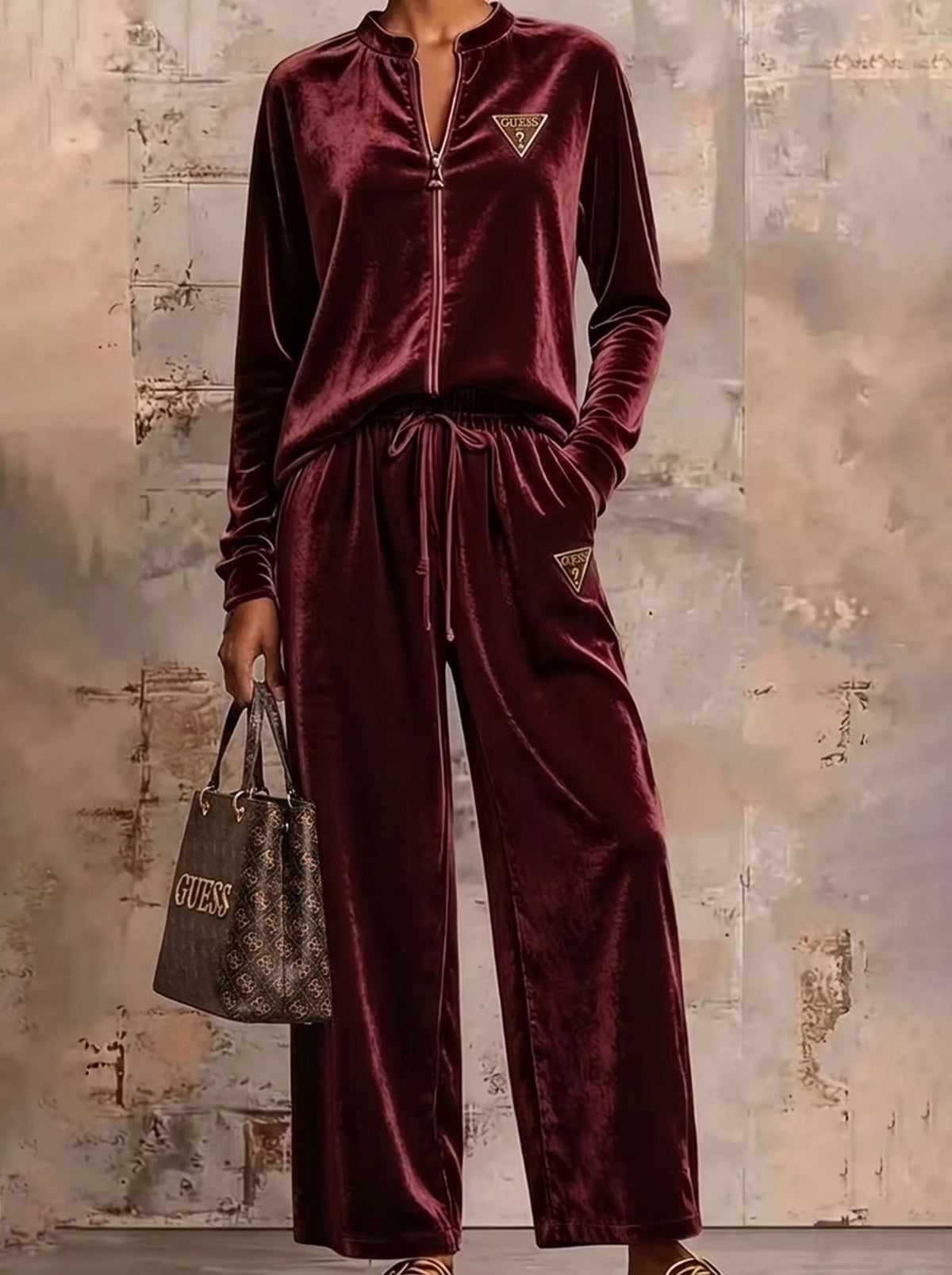 Coordinato Guess in cotone vellutato - Felpa + Pantalone IN OMAGGIO